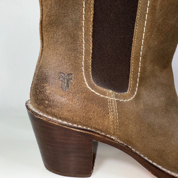 Fry Suede Chelsea Boots Aleksandra Zee Block Heel Women's Size 8 - Picture 3 of 16